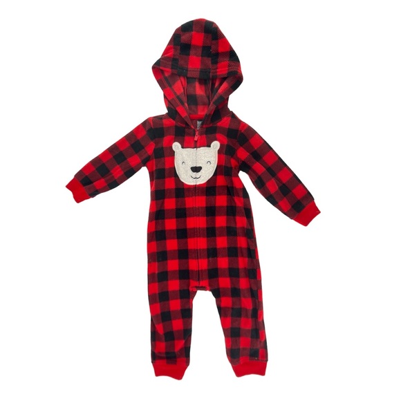 Carter's Just One You Size 18 Month Red Fleece Polar Bear Sleep & Play Jumpsuit - Picture 4 of 4